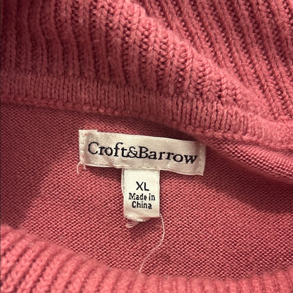 Croft & Barrow Pink Cowl Neck Sweater XL Soft Knit Cozy Winter Pullover Women - Picture 2 of 5